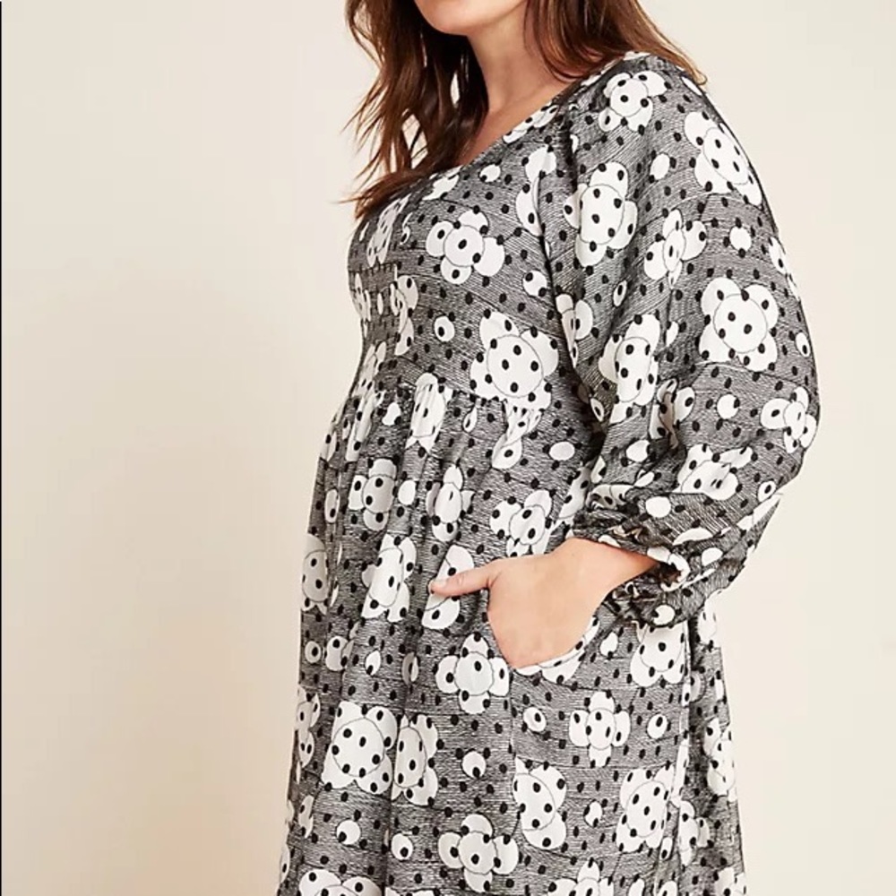 ✨ Anthropologie Jane Textured Babydoll Dress Sz 8 - Picture 5 of 7